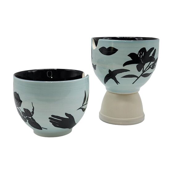 UO Home Set of 2 Ramen Noodle Bowls with Chopstick Holders Sticks Not Included - Picture 3 of 16